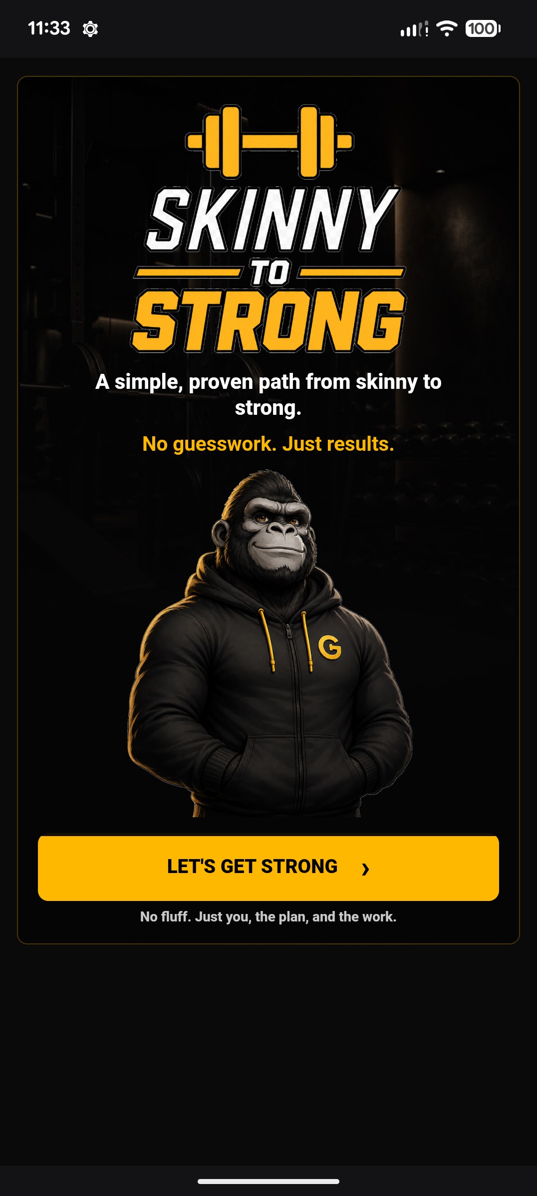 Skinny to Strong start screen